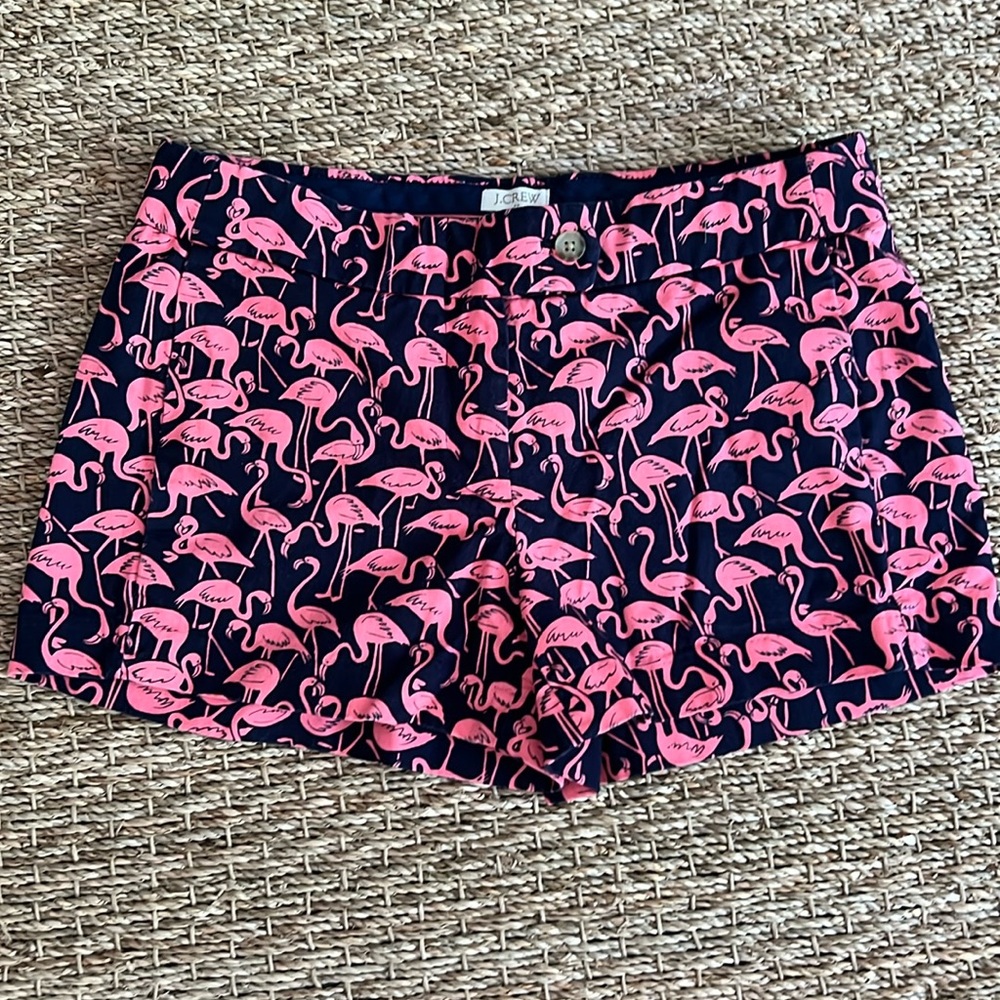 JCrew Women's Size 0 Navy w/ Link Flamingo Shorts